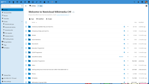 Interface de Nextcloud (gestionnaire de fichiers) auto-heberge